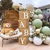 Julekorationer Träkorn Baby Shower Box Balloon Boxes 1st Birthday Party Decor Kids Teddy Bear Boy Girl Kön Reveal 231213