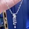 Luxury Fashion Elegant Temperament Digital No 5 Tassel Necklace For Women 925 Elektropläterad Platinum AAA Zircon Shiny Exquisite3947713