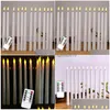 Velas Velas 12 Pcs Amarelo Cintilação Remoto LED Plástico Flameless Taper Bougie para Decoração de Festa de Jantar Drop Delivery Home Garde Dhoer