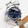 2024 Designer Omegawatch Fashion 5-Needle Chronograph Solid Steel Band Men's Business Chronograph Watch Om