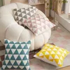 Kudde rosa gul geometrisk triangel dekorativa kuddar nordisk stil broderi täcker sovrum soffa stol rubrik kudde