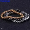 Men's Friendship Bracelets 2022 Gold Black Stainless Steel For Men Friends Bracelete Classic JewelryLink Chain LinkLink Link309W