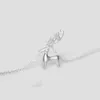 Pendentifs Simple mignon 925 en argent Sterling wapiti collier pour les femmes 3D Animal pendentif colliers ras du cou accessoires de fête d'été