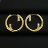 مصمم أزياء مصممة للسيدات عشيقات Hollow G Letter Luxury Luxury Simple Brass Engagement Hoop Wholesale with Gust Bag