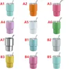 11 kleuren sublimatie 2-3oz kleine wijnbeker Shot roestvrijstalen wijnglazen dubbellaagse sublimatie mini-rietjesbeker met deksels en rietje Sublimatie bekers LT714