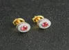 Stud Hip Hop 5A Red Blue Stone Bling Out Earring Round S925 Sterling Sliver For Women Men Jewelry Girls17537437631613