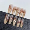 False Nails Wholesale Handmade Press에 대한 화려한 미백 귀여운 탈착식 재사용 프리미엄 품질로 재사용 할 수 있습니다.