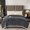 Decke, schwarz, dicke Decke für den Winter, einfarbig, Milchsamt, kariert, für Sofa, warm, Einzel-/Doppel-/Königin-/King-Size-Überwurfdecke 231212