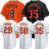 Satış Özel Jersey 35 Adley Rutschman 8 Cal Ripken Jr. Ramon Urias Cionel Perez Keegan Akin Mike Baumann Felix Bautista Tyler Wells Beyzbol Forması Dropshippship