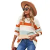 Women's Sweaters Autumn And Winter Striped Sweater Thickened Loose Versatile Round Neck 2722025