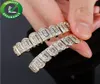 Diamond Grillz zęby męskie biżuteria biodro złota srebrne urokę luksusowy projektant lodowe grille bling men mgły akcesoria 2304305