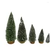 Christmas Decorations Stained With White Cedar Mini Tree Pine Needle Tabletop Small
