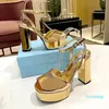 Sandales en cuir pour femmes, chaussures de Banquet, Club, bal, talons épais de 13CM, fête, 2023