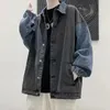 Herrjackor Spring Autumn Men denim jackor koreansk stil manlig kappa retro streetwear lapptäcke casual par jacka ins jackets denim 231212