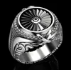 Новое поступление, креативное хэви-метал турбинное кольцо, европейский и американский панк-стиль men039s, винтажное ретро посеребренное кольцо, ювелирное изделие6443074