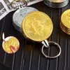 2023 Creative Gold Coin Pendant Lighter Portable Outdoor Metal Windproof Turbo Ingen gasgrill Cigar High End Gift för män