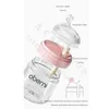 Baby Bottles# Anti-flatulence born glass bottle / wide mouth eccentric nipple anti-breastfeeding bottle / 150ML210ML glass bottle 231212