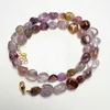 Hängen Sunstone Strawbery Quartz Amethyst Barock halsband 40 cm