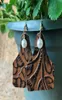 Cow Tag Pearl Embansed Leather Earrings for Women Vintage Boho Western Style Jewelry Cowgirl Handmade äkta Cowhide Leather6455838