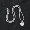 Ketting Designer Sieraden Hanger Hartvorm met diamanten 4 mm Modekettingen S Platina Goud Roos Sieraden Kerst Valentijnsdag Cadeau