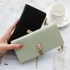 Wallets Ladies Long Wallet Simple Solid Color Zipper Buckle Coin Purse Card Holder Clutch Bag