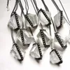 Chains 10pcs Optical Calcite Cube Crystal Statement Necklace Clear Stone Cybergoth Gothic Witch Talisman Women Halloween Emo Jewelry