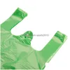 Gift Wrap Gift Wrap 100Pcs/Pack Green Plastic Bag Supermarket Carry Out Disposable Vest With Handle Kitchen Living Room Clean Food Pac Dhz1I