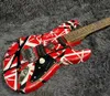 Electric Guitar Black White Stripe Red Heavy Relic Maple Neck, Floyd Rose Tremolo Frankenstein frankenstrat Tribute guitarra