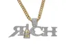 Hip Hop New Rich Bottle Pendant Necklace Lab Diamond Gold Color Bottle Personality Pendant Copper Metal Chain Iced Out7837049