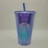 Starbucks bezaaid blauw Ombre 24oz plastic koude bekerTTXP298F