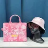 tie dye canvas tote bags and hat set large capacity shopping bag designers handbags womens tote bags2359