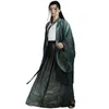 Etnische kleding Grote maat 2XL Hanfu Mannen Chinese traditionele bedrukte mannelijke Halloween Cosplay Kostuum Gradiënt Wit Groen 3-delige sets 231212