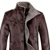 Men's Fur Winter 50%men Daily Faux Coat For Plush Leather Wear Jacket Color Business Solid