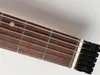 Chitarra elettrica a sei corde diagonale senza testa viola, corpo in legno di cera bianca, tastiera con manico in acero, vendita diretta in fabbrica