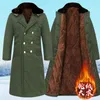女性用トレンチコート長い軍用綿オーバーコートジャケット暖かい風のぬいぐるみと厚い労働保護