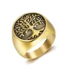 Real inossidabile in acciaio inossidabile Donne Punk Rings TrendSetter Rapper Hip Hop Hop Belierry Pace Tree Ring Gold Steel Dimensioni 7154807116