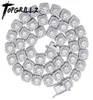 Juego de puntas de calidad de 10 mm, collar de cadena de tenis solitario de gran tamaño para hombre con hielo hacia fuera Bling CZ Charm Hip Hop, joyería de moda 18quot 22q8192060