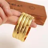 4 Stück Box Ganze Mode Hochzeit Armreif Schmuck 14k Gelb Massivgold GF Gefüllt Dubai Armband Frauen Afrika Arabisch Items308A