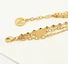 3-layers chains necklaces designer necklace for women stainless steel plated gold small flower inlaid crystal pendant necklace mens chain designer jewelry