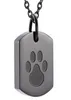 Collana di urna per cremazione del cane Cenere ricordo commemorativo Cremains Ciondolo Gioielli per animali domestici amati Cani Portacenere Catene nere6069592