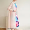 Dames Trenchcoats Miyake Origineel Ontwerp Dunne Jas 2024 Herfst en Lente Hoogwaardige Geplooide Ultradunne Colorblocking