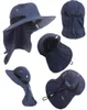 Cappelli a tesa larga Funzione estiva Collo con patta Boonie Hat Pesca Escursionismo Safari Outdoor Sun Bucket Bush Cap Stile casual2478050
