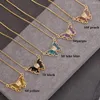 Ожерелья с подвесками хорошего качества, ожерелье с кристаллами-бабочками для женщин, модное милое корейское прозрачное золотого цвета, эффектное животное