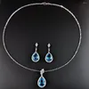 Collier Boucles d'oreilles Ensemble 2023 Luxury Jaune Rose Blue Couleur Pier