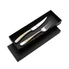 Dinnerware Sets 304 Stainless Steel Steak Knife Fork Spoon Hammer Point Texture High-grade Star Diamond Gold Tableware Four-piece Set Gift