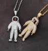 Collier avec pendentifs d'astronaute personnalisé pour hommes, collier en pierre CZ pavé scintillant glacé, rappeur Hip Hop, bijoux 12751099