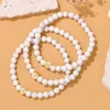 Strand 6mm Natural White Howlite A-Z 26 Initial Letters Charm Bracelet For Women Men Couple Friendship Gifts