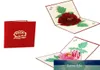 Handicraft 3D Up Greeting Cards Peony Birthday Valentine Flower Mother Day Christmas Invitation Card Factory expert design Q5715590