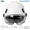 Capacetes de escalada Capacete de segurança de construção CE com viseira construída em óculos para engenheiro ABS Hard Hat ANSI Industrial Work Cap Head Protection 231213