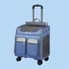 Cat s Crates Houses Sac à dos de voyage pour animaux de compagnie Grand transport pour chat Petit chien Roues roulantes Poussette muette pliable Chariot multi-poches 231212